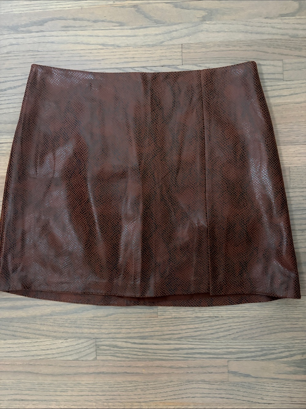 House of Harlow 1960 Brown Faux-Snakeskin Mini Skirt